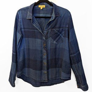 Anthropologie Cloth and Stone Blue Paid Shirt